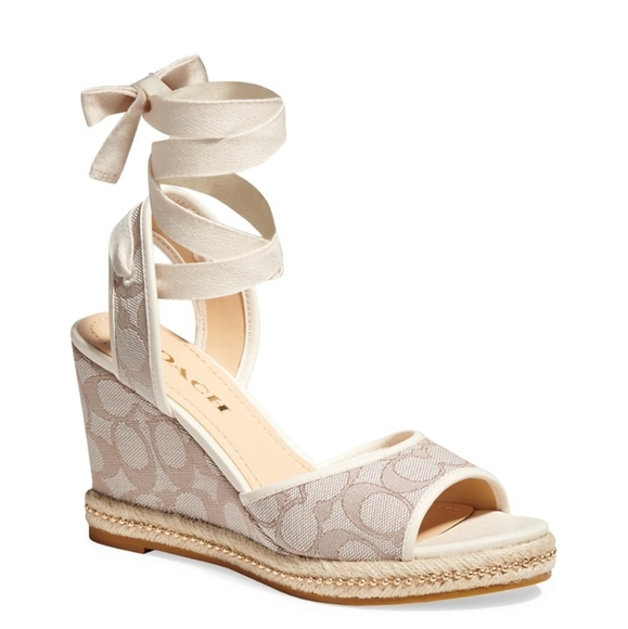 Coach Shoes - Coach Page Jacquard Wedged Sandals -5